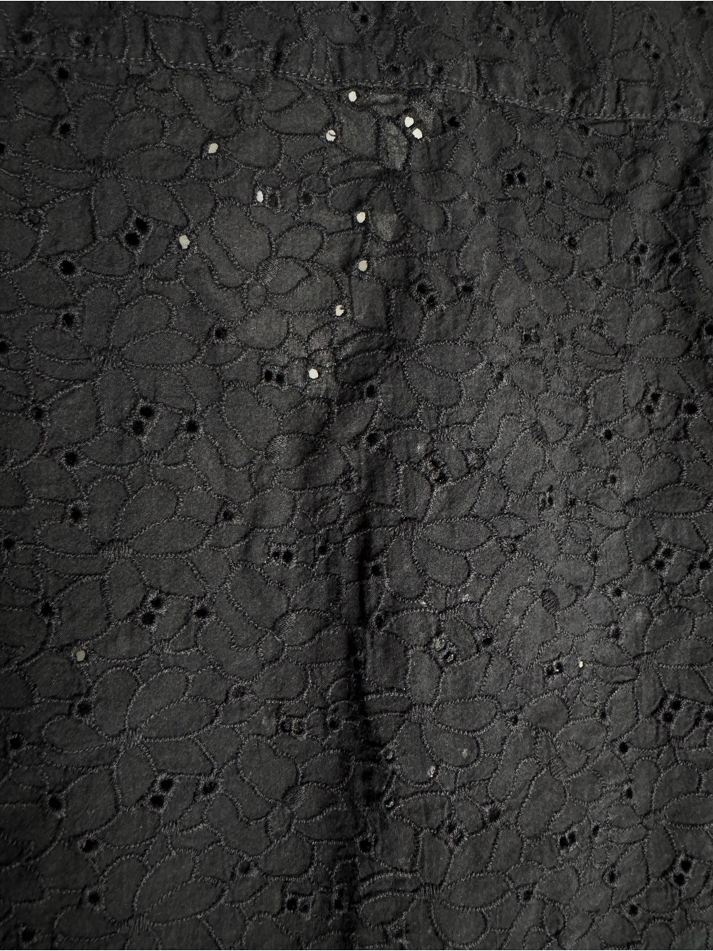 EXPRESS Black Eyelet Lace Button-Down Shirt - Picture 4 of 4